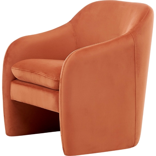 Zella Accent Arm Chair in Terracotta Orange Velvet